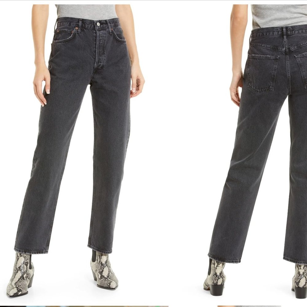 Agolde 90's pinch waist black tea